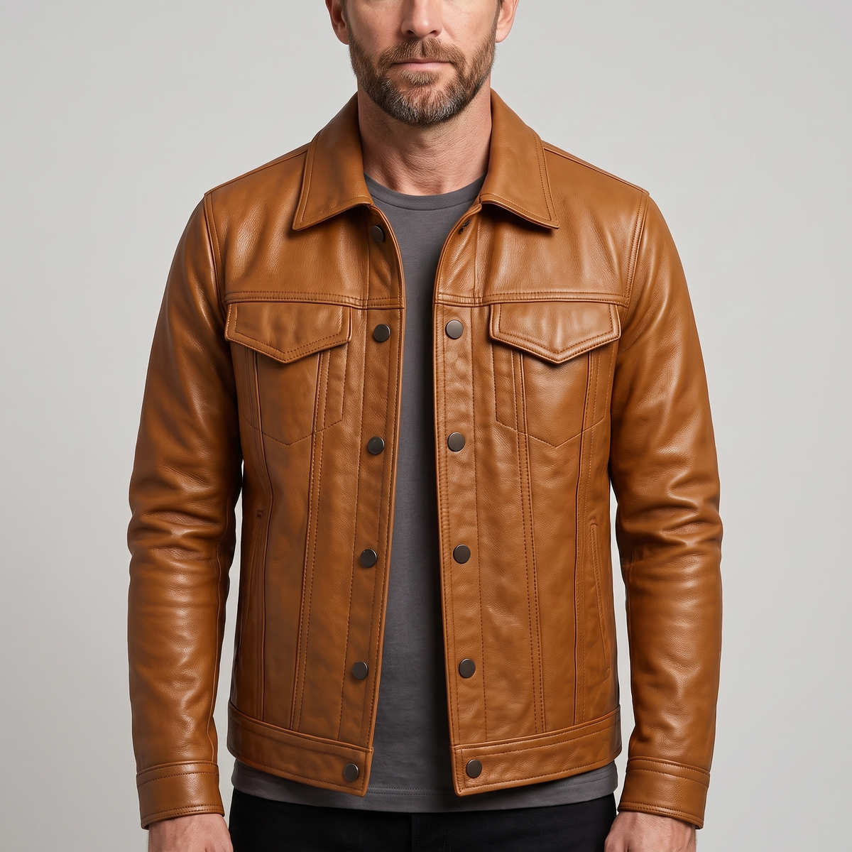 Victor | Veste en cuir classique