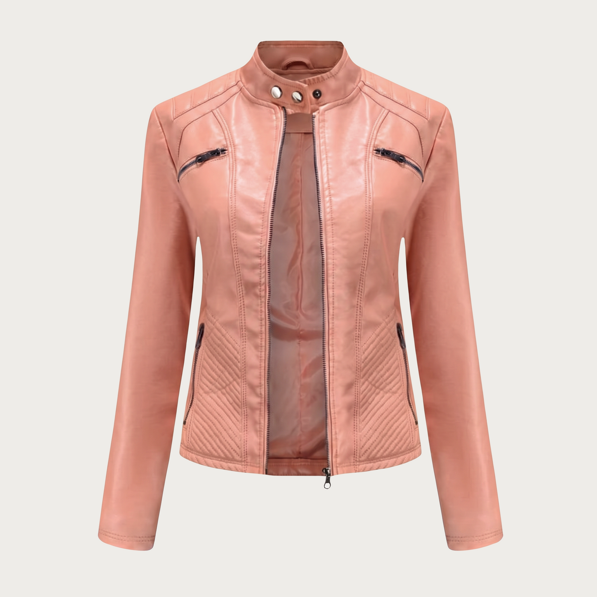 Samanta | Veste motard à col montant