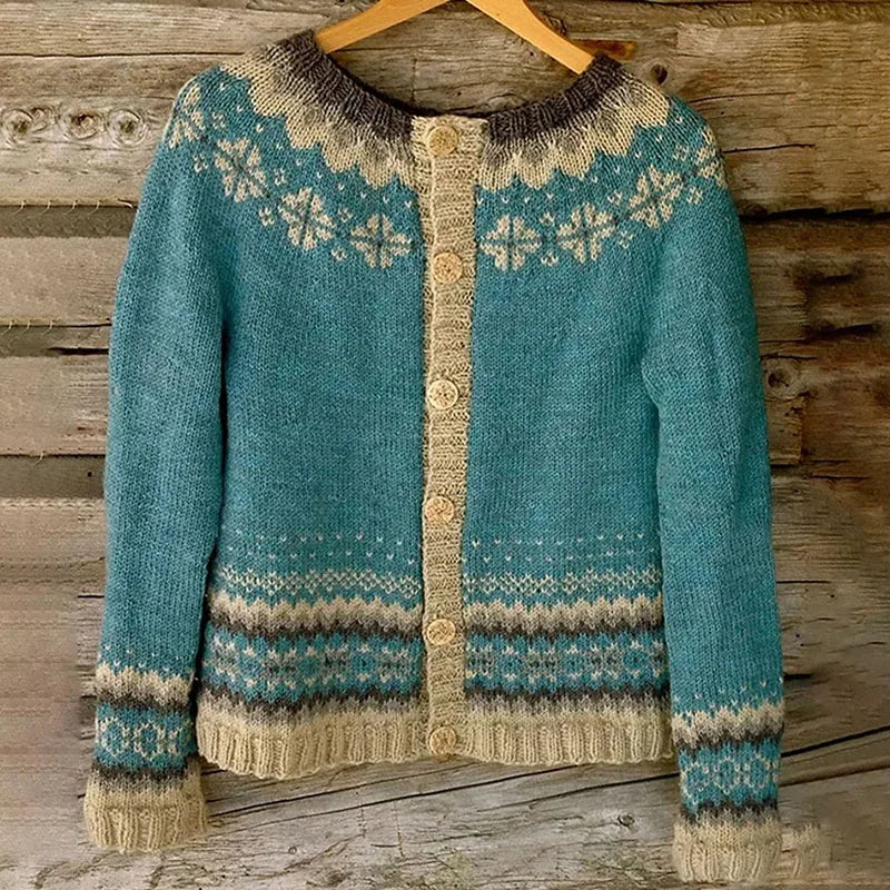 DELAUNAY | Gilet Maille Boutonné Nordique Charlotte