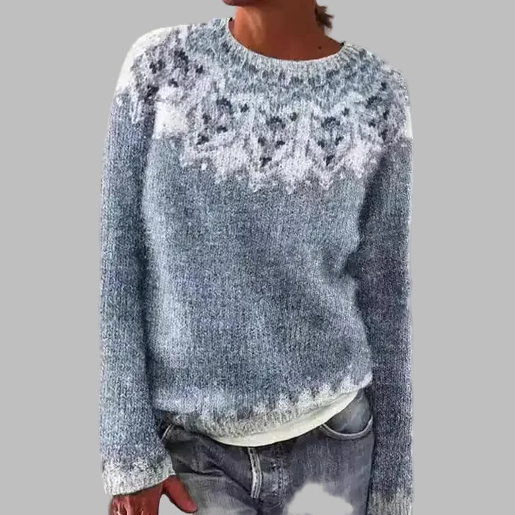 DELAUNAY | Pull Maille Empiècement Givré Léa