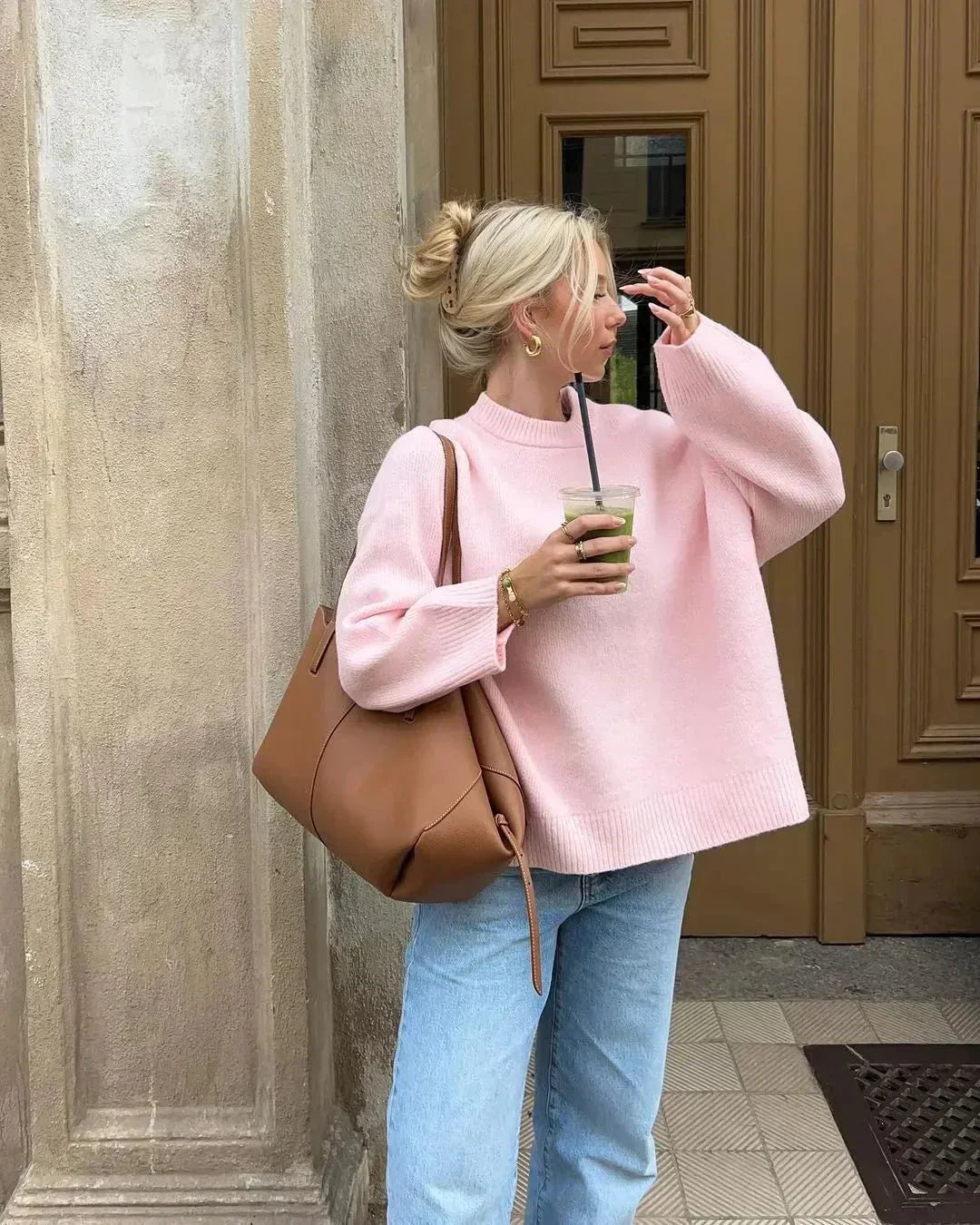 Delaunay | PULL ROSE À MANCHES LONGUES