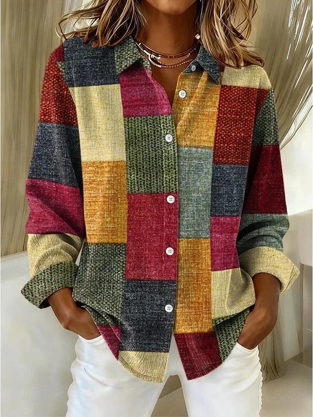 Merritt™ | Chemisier boutonné vintage patchwork