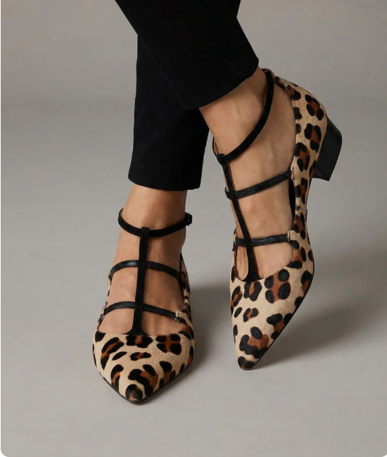 Franca | Chaussures à Talon avec Bride Léopard