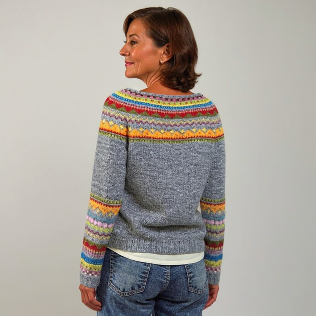 DELAUNAY | Pull Maille Empiècement Arc-en-ciel Sylvie