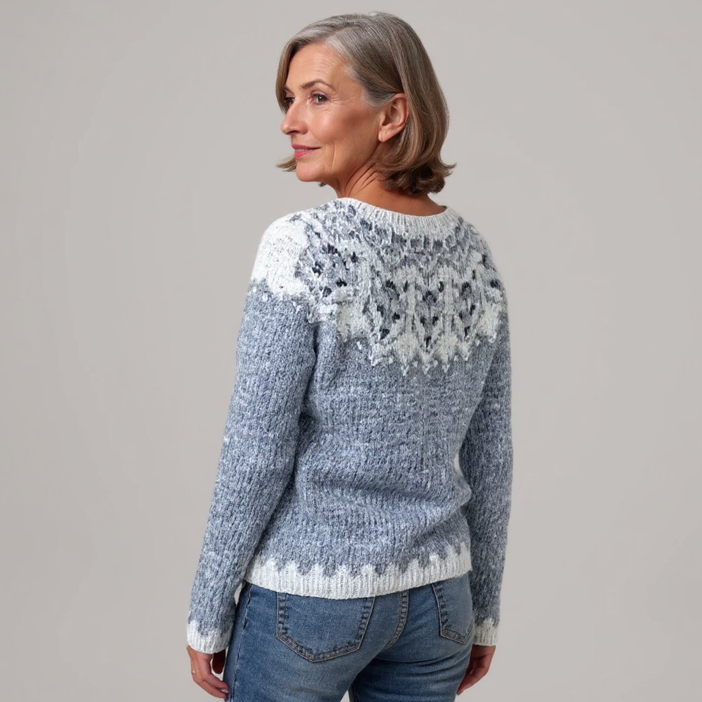 DELAUNAY | Pull Maille Empiècement Givré Léa