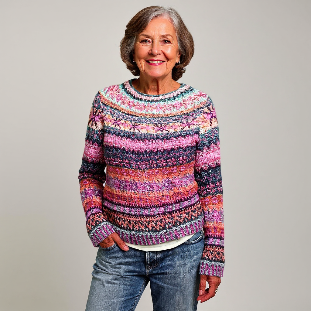 DELAUNAY | Pull Maille Chinée Rose Élina