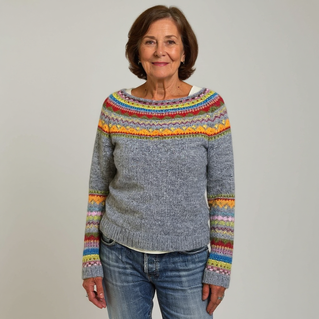 DELAUNAY | Pull Maille Empiècement Arc-en-ciel Sylvie