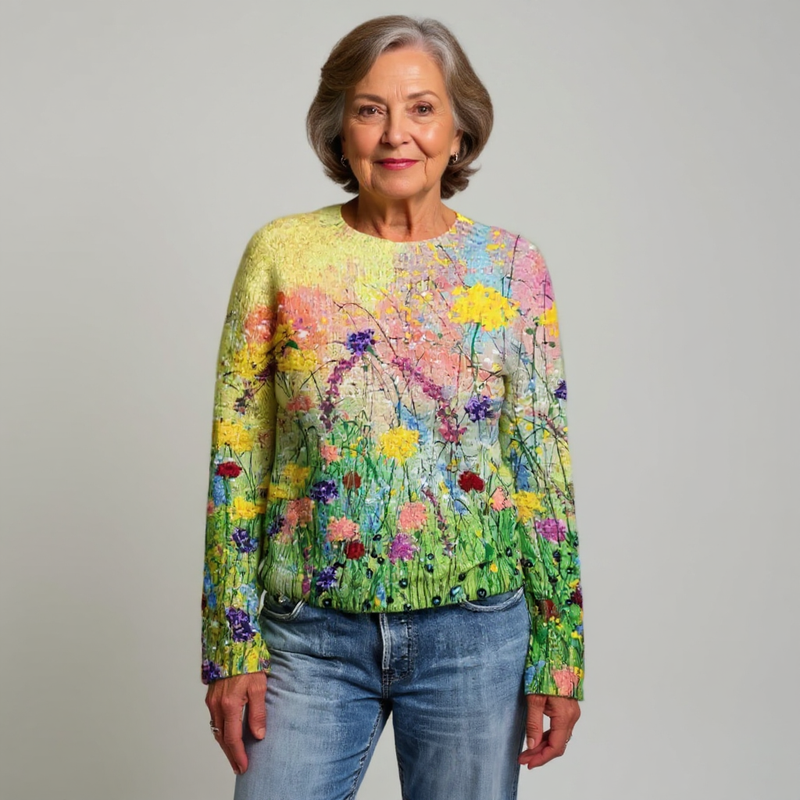 DELAUNAY | Pull Maille Prairie Fleurie Manon