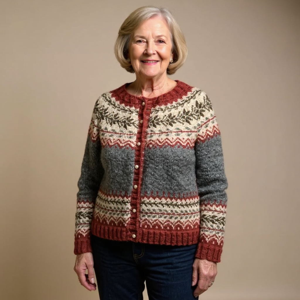DELAUNAY | Gilet Maille Boutonné Jacquard Catherine
