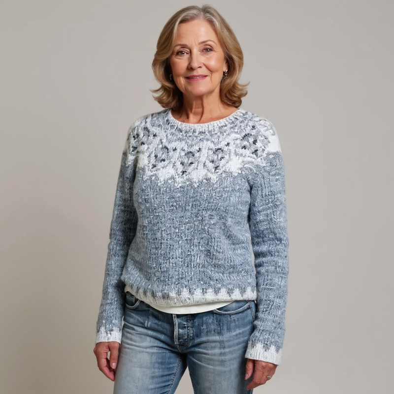 DELAUNAY | Pull Maille Empiècement Givré Léa