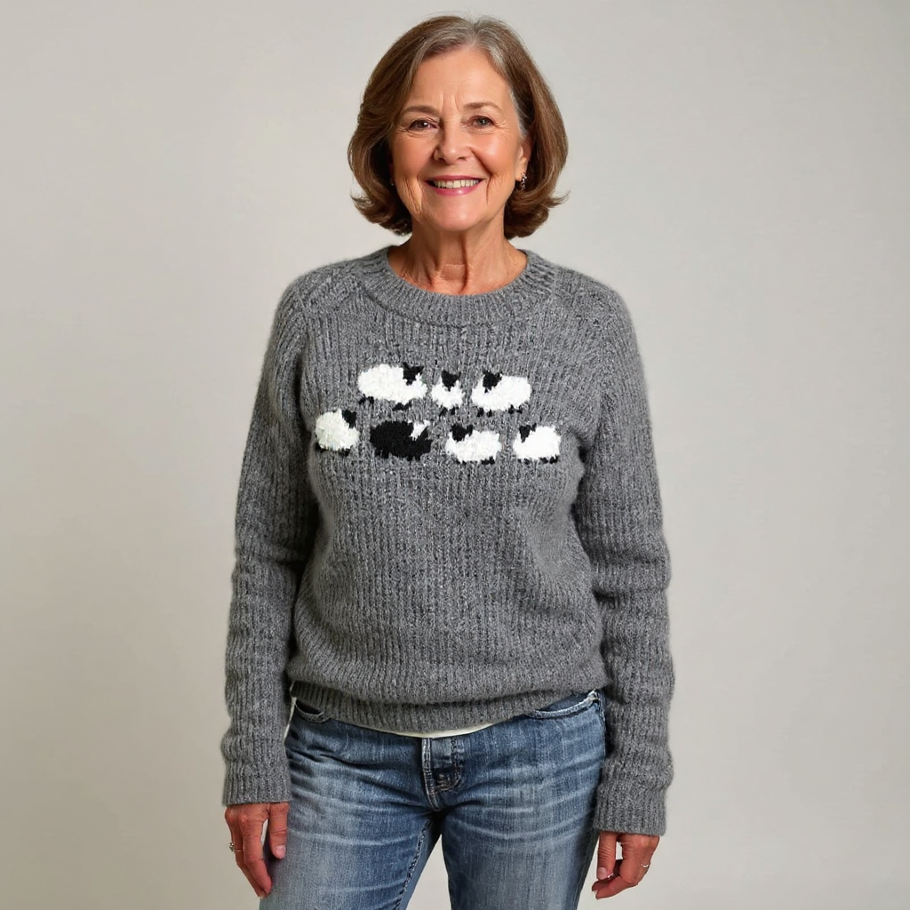 DELAUNAY | Pull Maille Petits Moutons Lucie