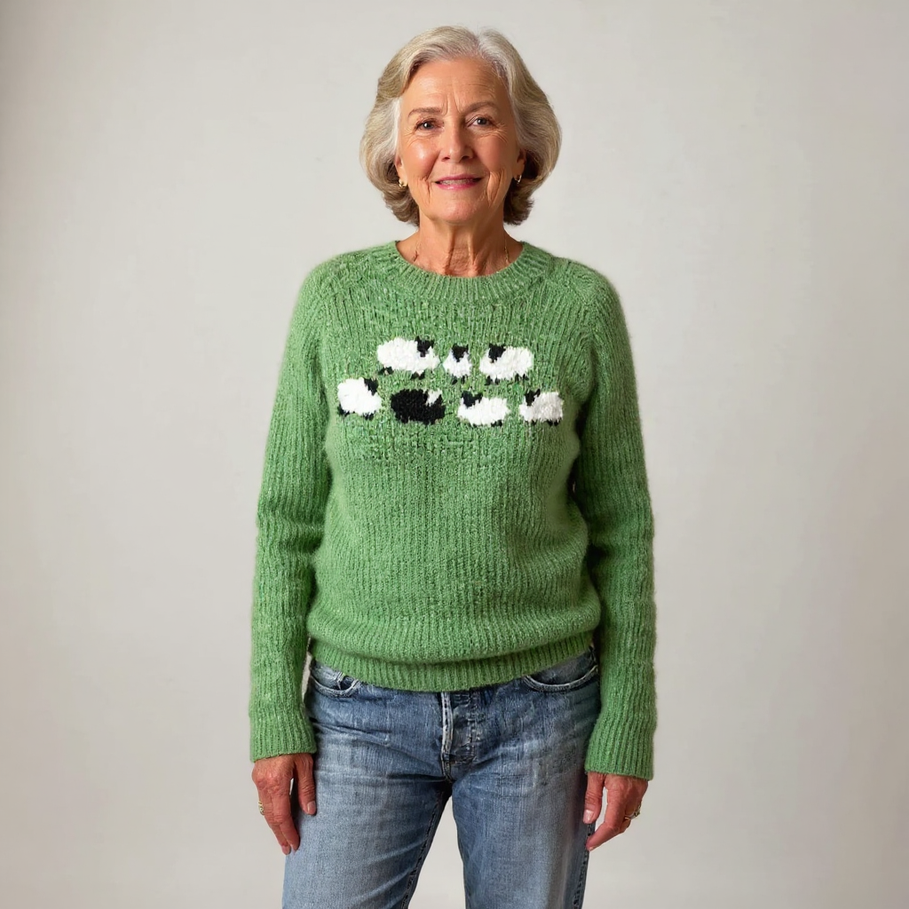 DELAUNAY | Pull Maille Motif Moutons Mathilde