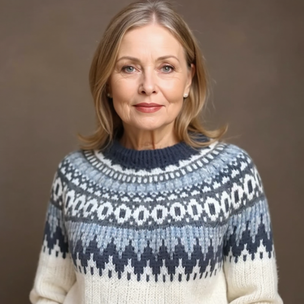 DELAUNAY | Pull Maille Écru Empiècement Marine Pauline