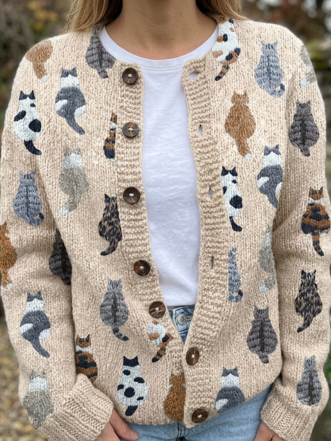 DELAUNAY | Cardigan Motif Chats Camille