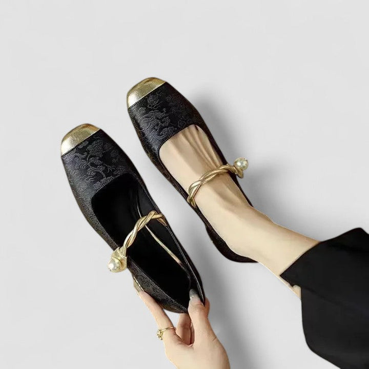 DELAUNAY | Babies Satinées Talon Bijou Camille