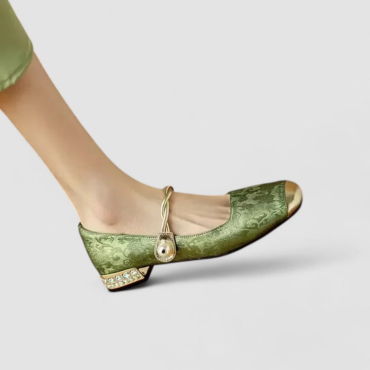 DELAUNAY | Babies Satinées Talon Bijou Camille