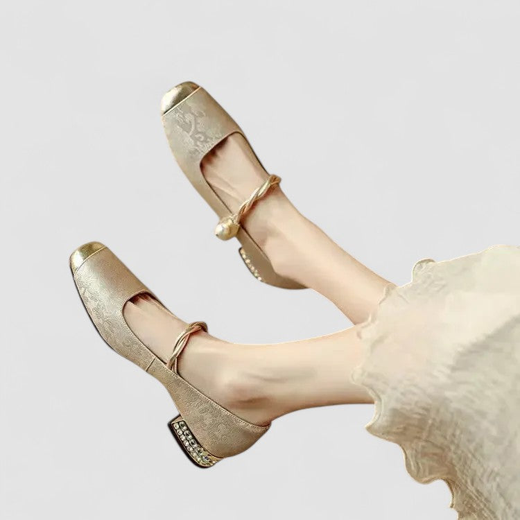 DELAUNAY | Babies Satinées Talon Bijou Camille