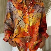 Melrose™ | Blouse à boutons à imprimé botanique vintage