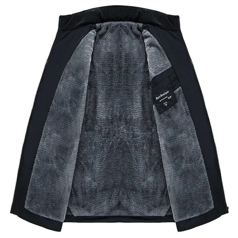 Veste d'hiver matelassée pour homme doublée de polaire avec empiècements contrastés