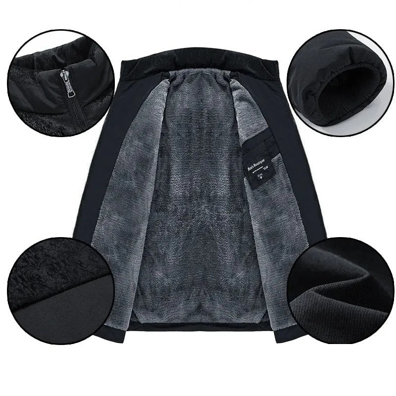 Veste d'hiver matelassée pour homme doublée de polaire avec empiècements contrastés