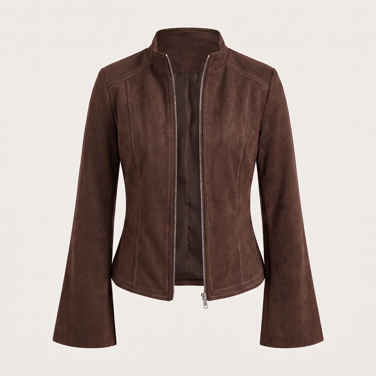 Lisa | Veste effet daim à manches trompette