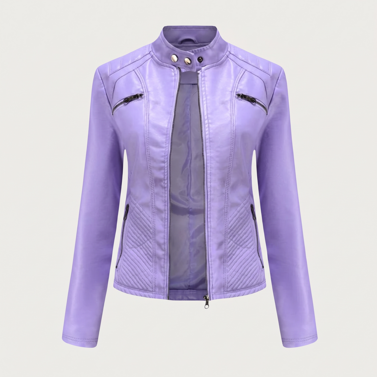 Samanta | Veste motard à col montant