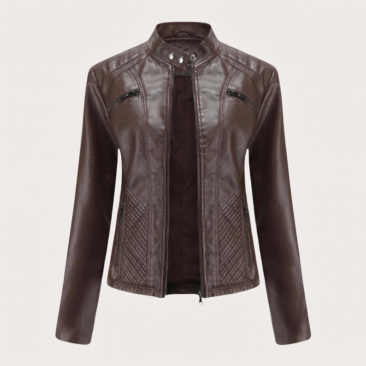 Samanta | Veste motard à col montant