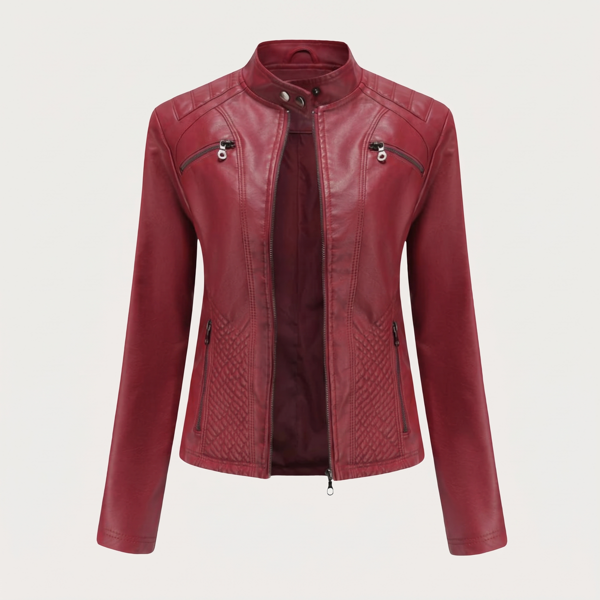 Samanta | Veste motard à col montant