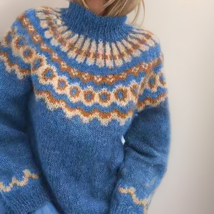 DELAUNAY | Pull Col Montant Jacquard Christine