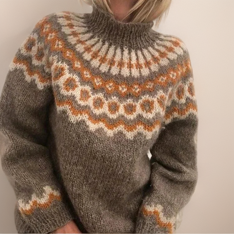 DELAUNAY | Pull Col Montant Jacquard Christine