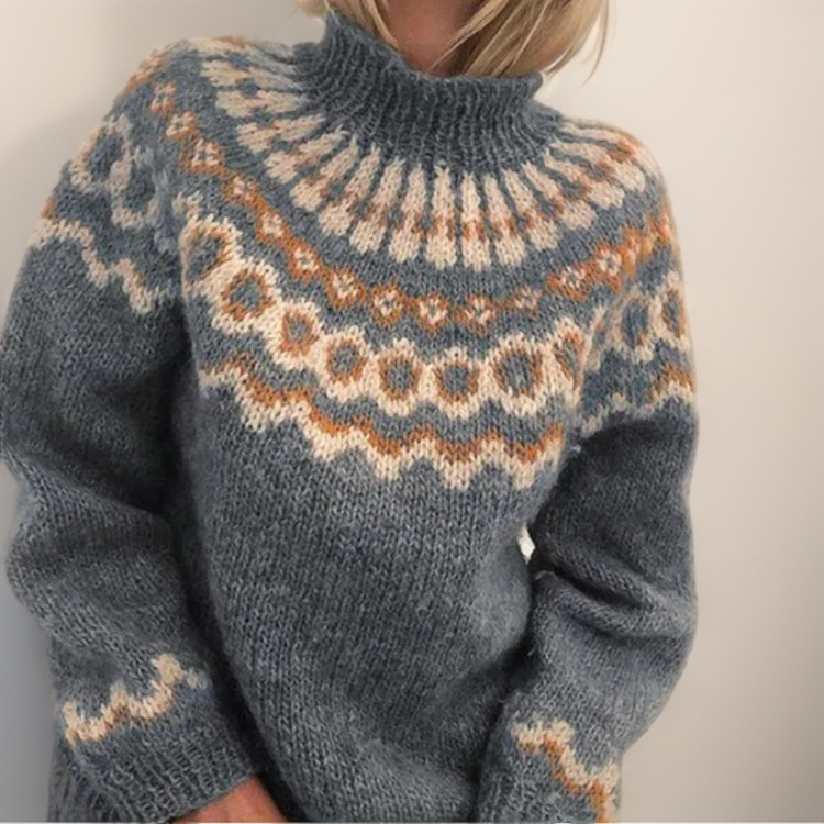 DELAUNAY | Pull Col Montant Jacquard Christine
