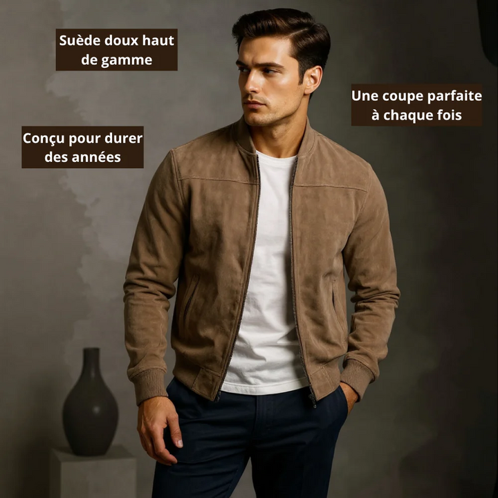 Delaunay | VESTE BOMBER EN CUIR SUEDE HOMME