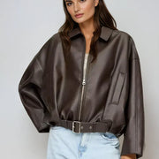DELAUNAY | Veste en Cuir Marron