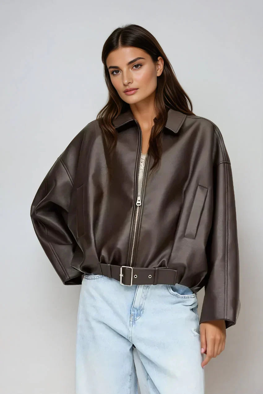 DELAUNAY | Veste en Cuir Marron