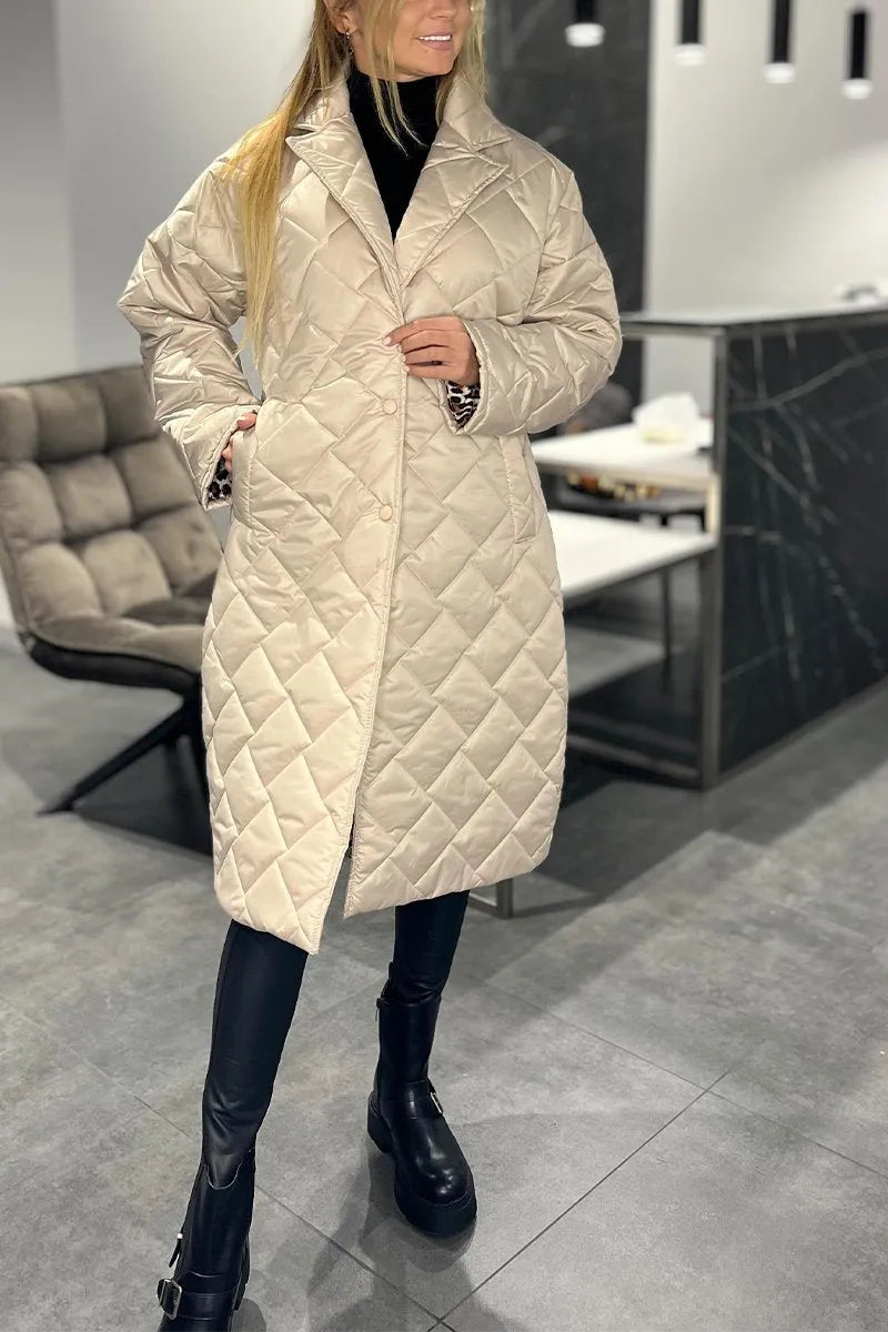 Liv™ – Manteau mi-long matelassé et réversible avec doublure léopard