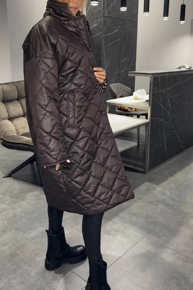 Liv™ – Manteau mi-long matelassé et réversible avec doublure léopard