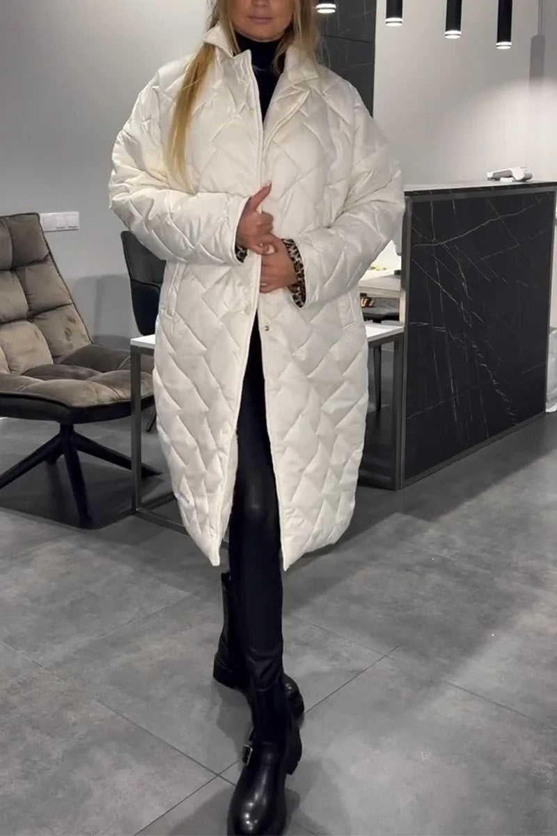 Liv™ – Manteau mi-long matelassé et réversible avec doublure léopard