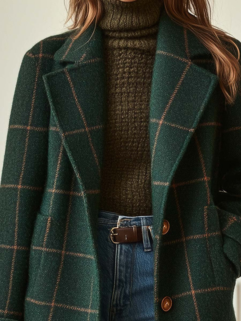 DELAUNAY | Manteau Effet Laine à Carreaux