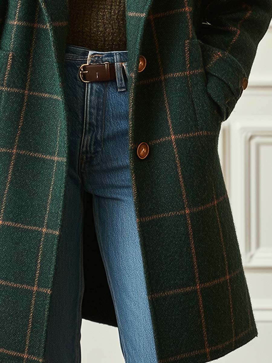 DELAUNAY | Manteau Effet Laine à Carreaux