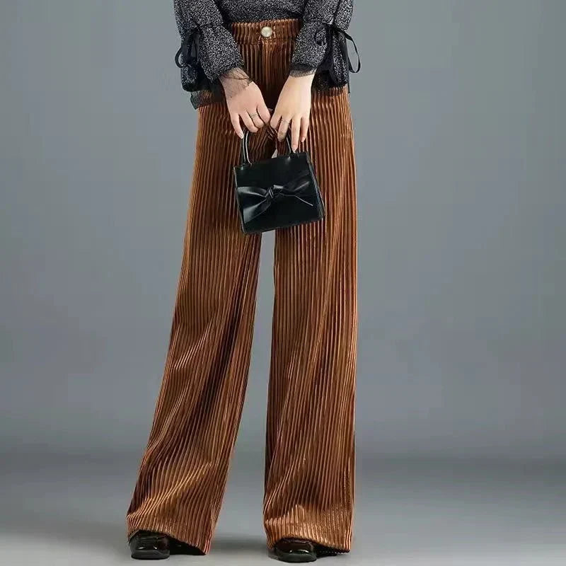 Delaunay | PANTALON EN VELOURS TRICOTÉ TAILLE HAUTE POUR FEMME