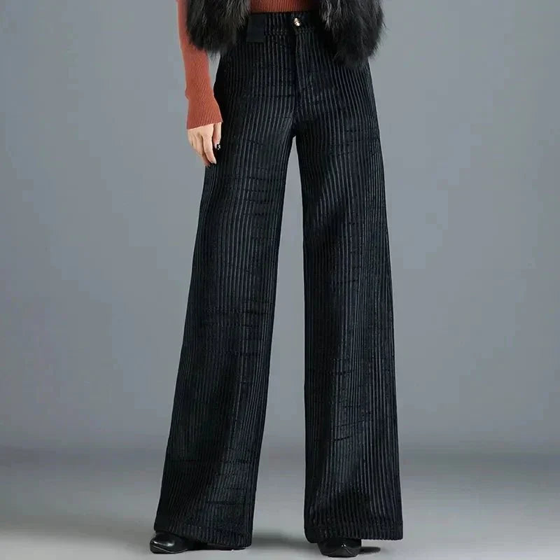 Delaunay | PANTALON EN VELOURS TRICOTÉ TAILLE HAUTE POUR FEMME