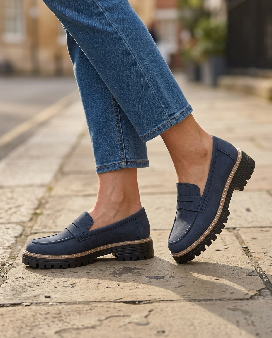 Mocassin Elena — Plateforme Talon Épais