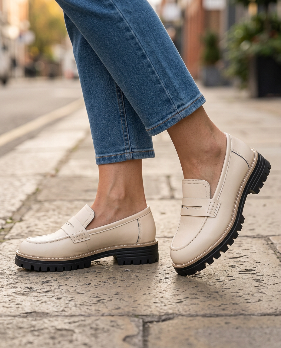 Mocassin Elena — Plateforme Talon Épais