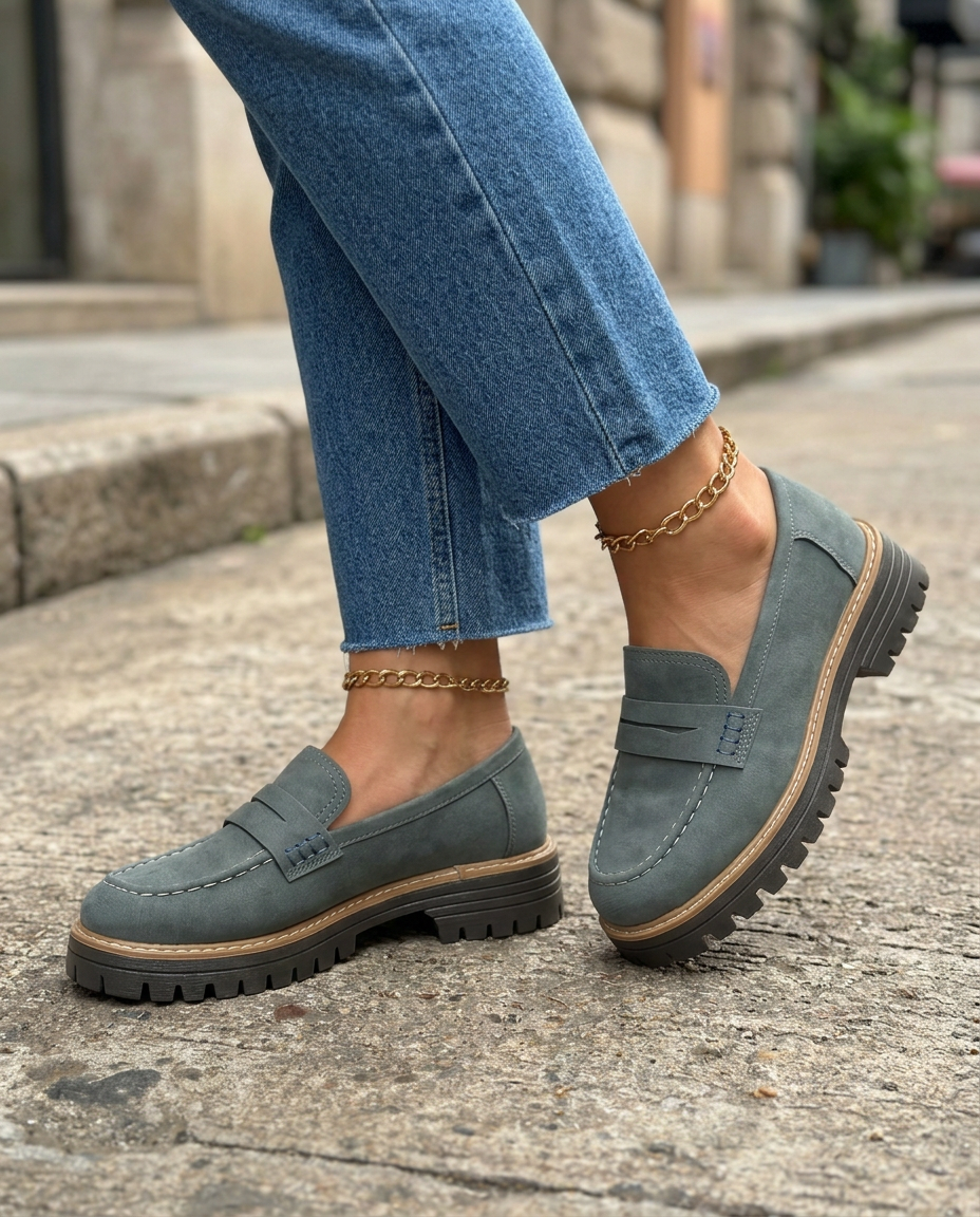 Mocassin Elena — Plateforme Talon Épais