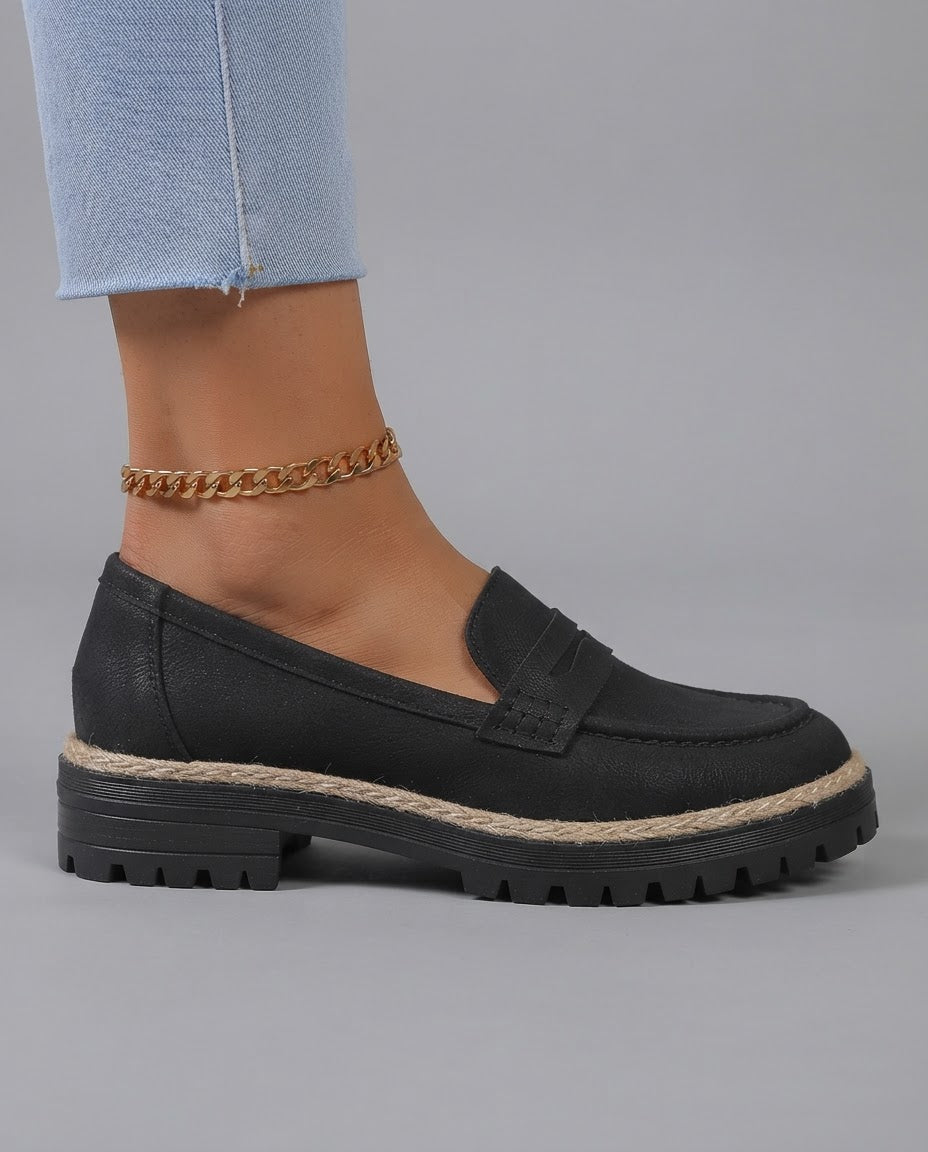 Mocassin Elena — Plateforme Talon Épais