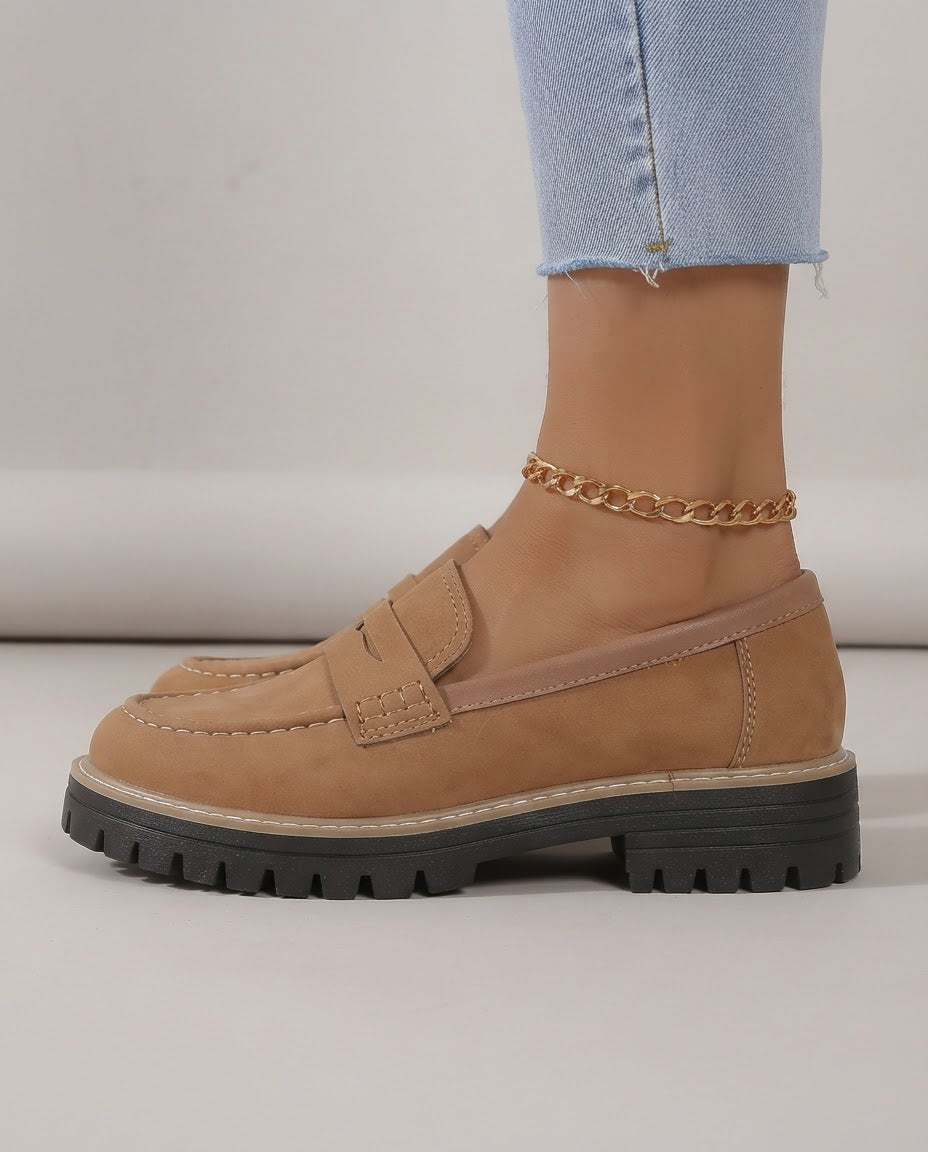Mocassin Elena — Plateforme Talon Épais