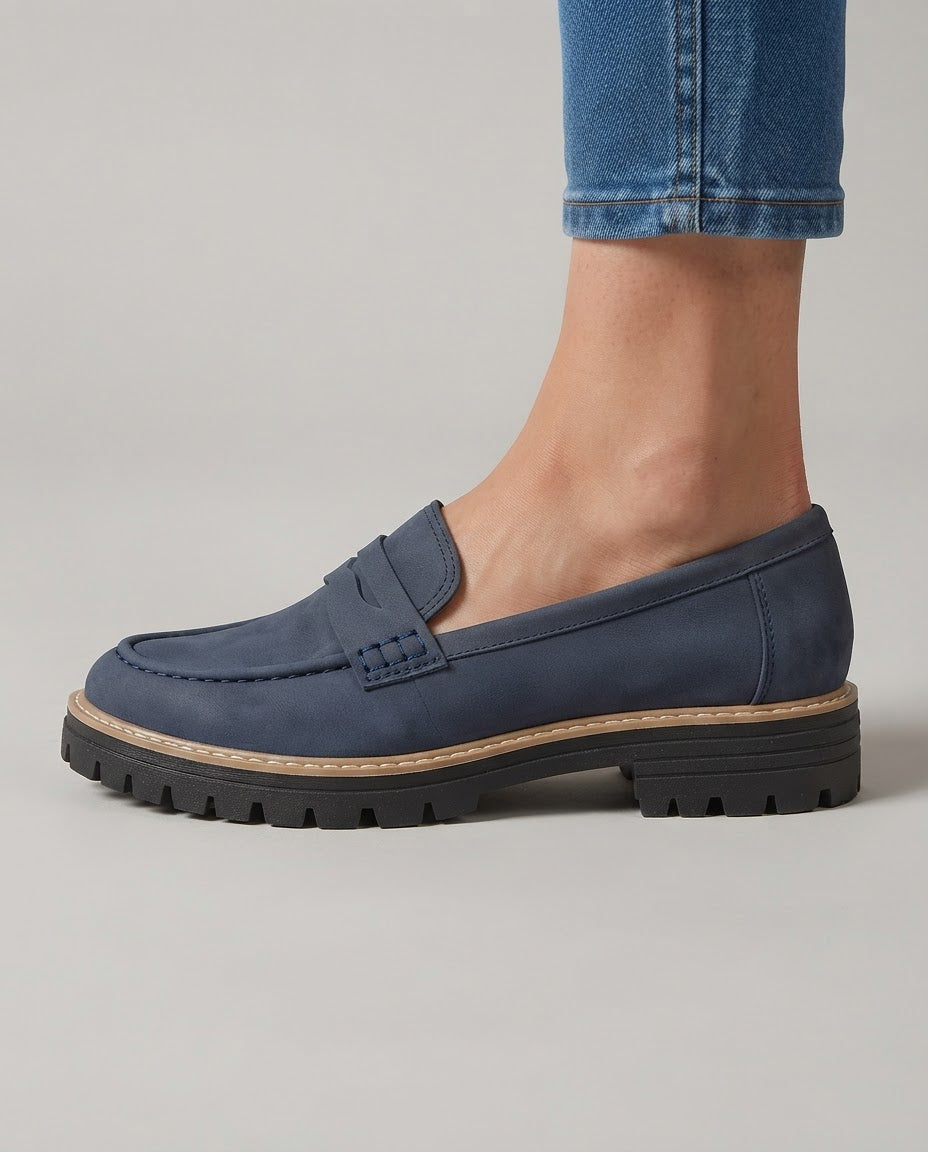 Mocassin Elena — Plateforme Talon Épais