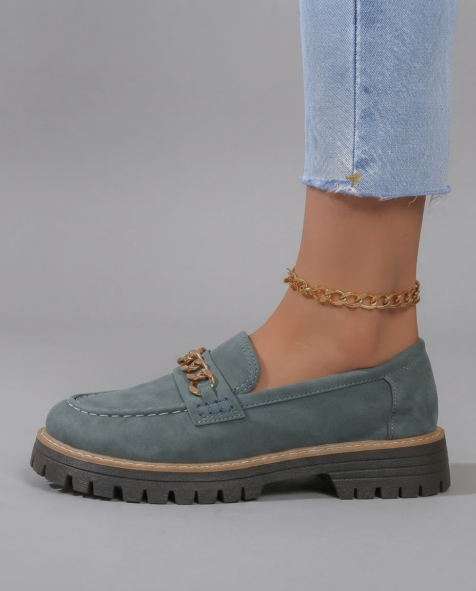 Mocassin Elena — Plateforme Talon Épais