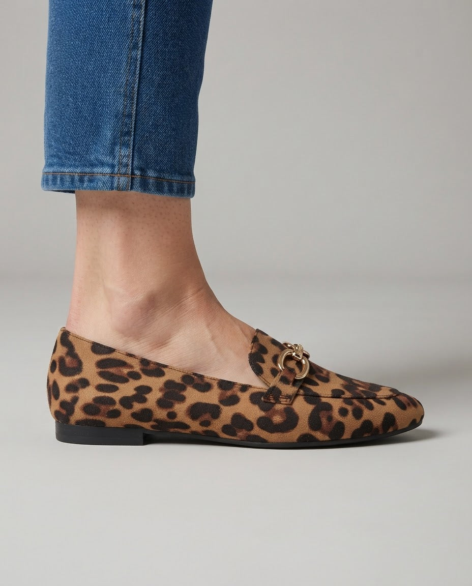 Mocassin Chiara — Léopard Daim