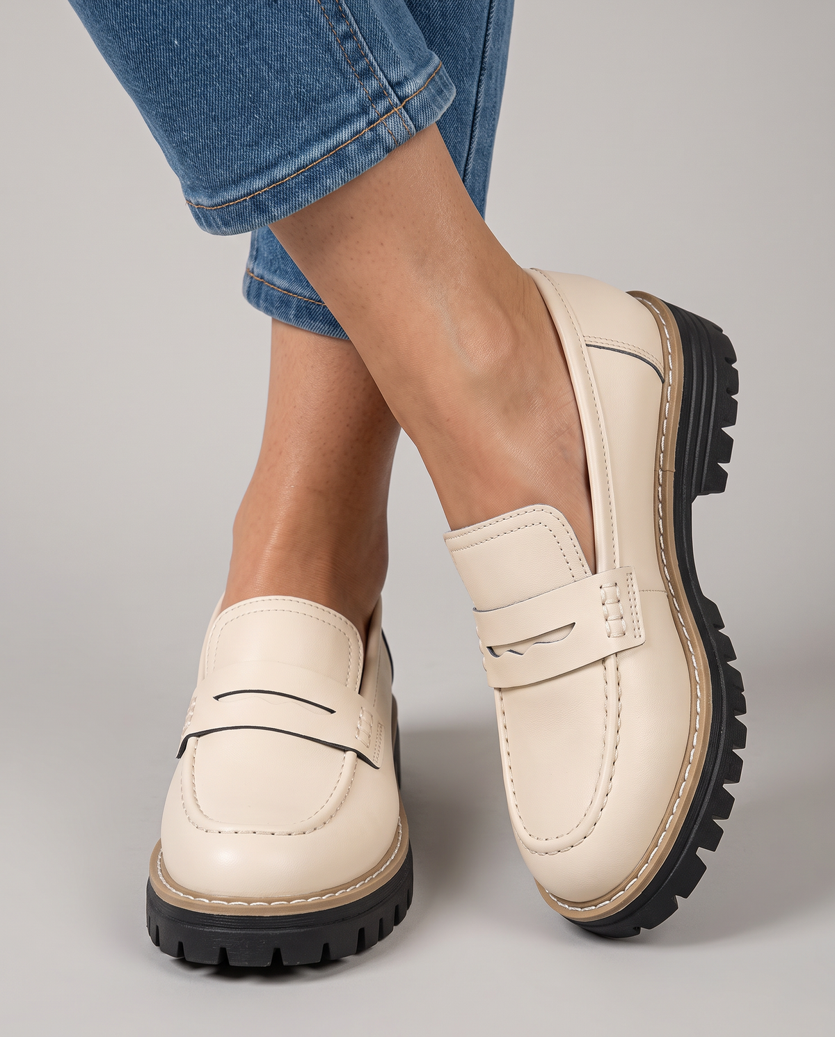 Mocassin Elena — Plateforme Talon Épais